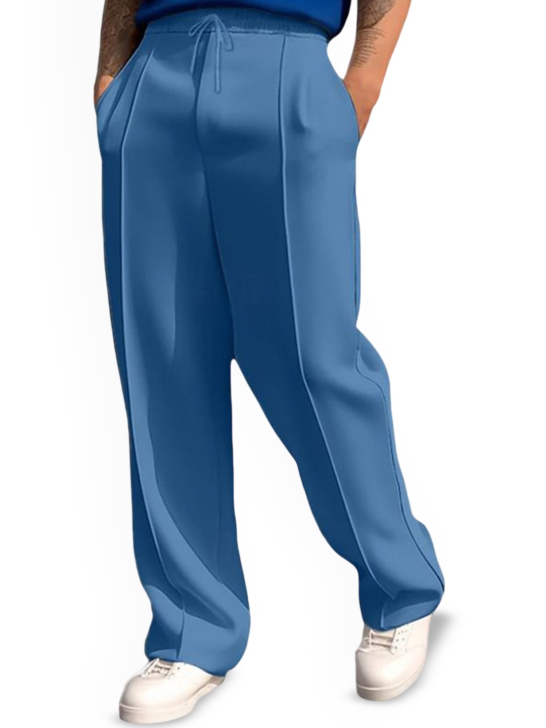 

StyleCast x Revolte Men Easy Wash Trousers, Blue