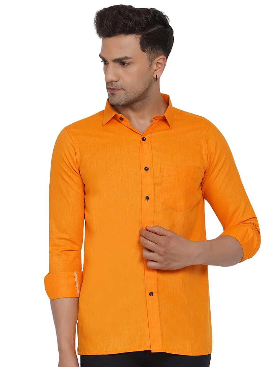 

VEERA PARIDHAAN Men Opaque Printed Casual Shirt, Orange