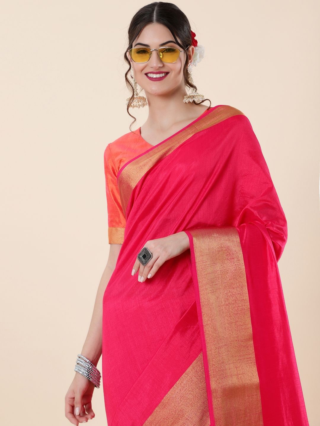 

Suha Woven Design Zari Art Silk Saree, Red