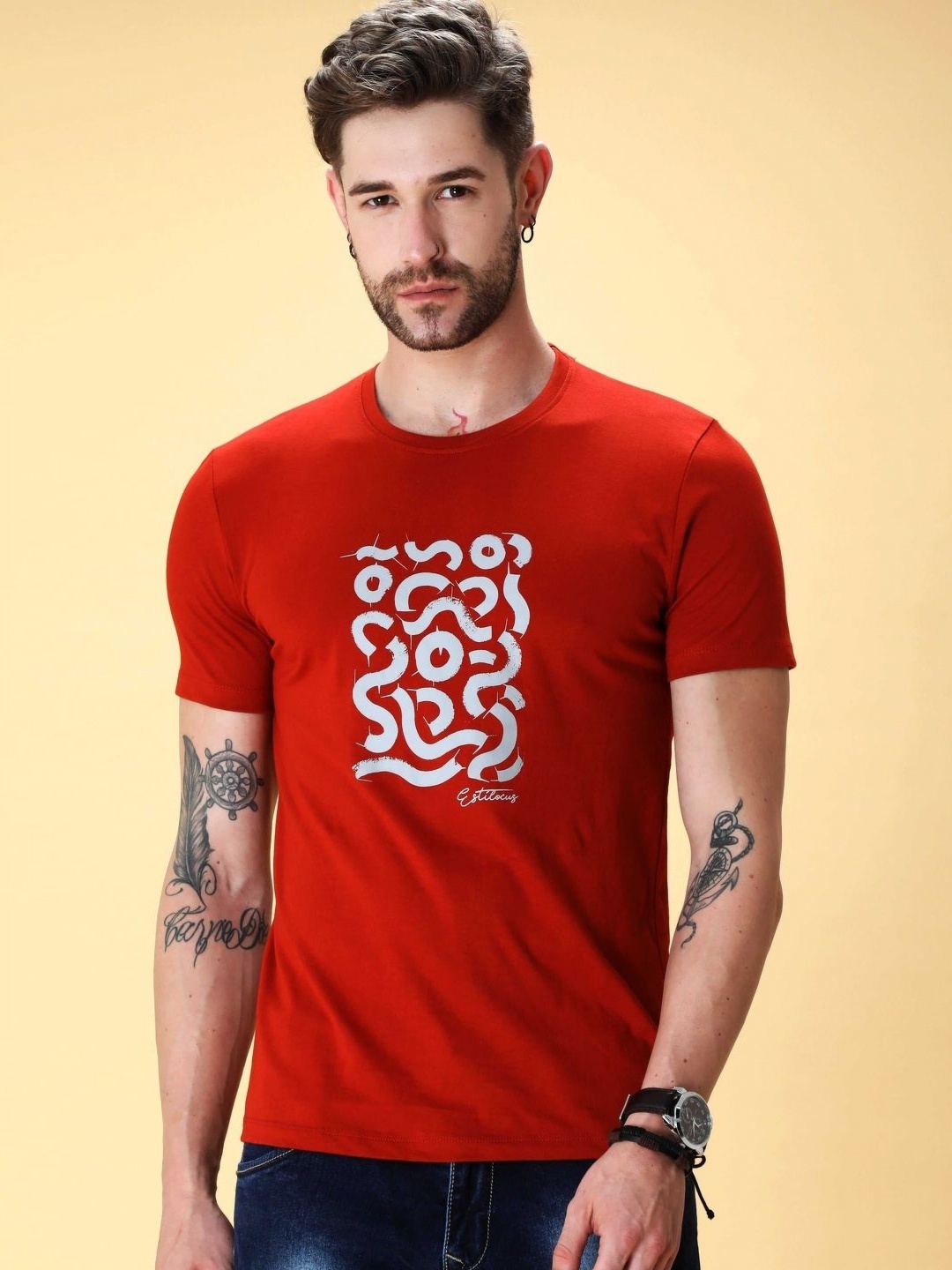 

Estilocus Men Pockets T-shirt, Red
