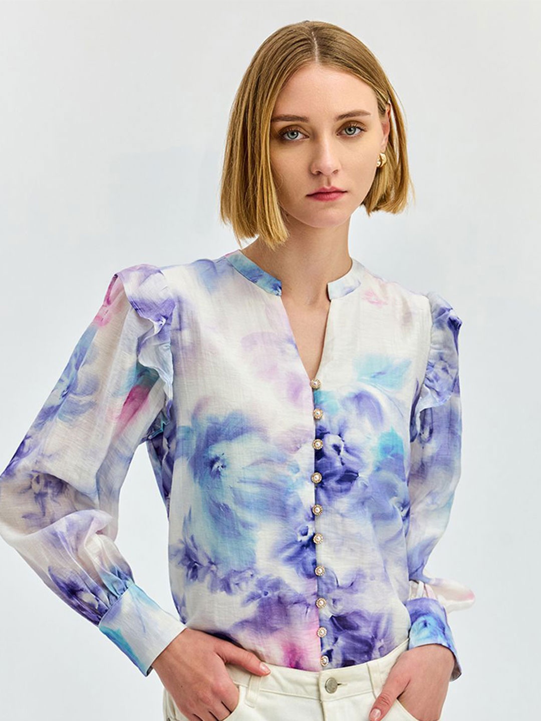 

COVER STORY Floral Print Top, Purple