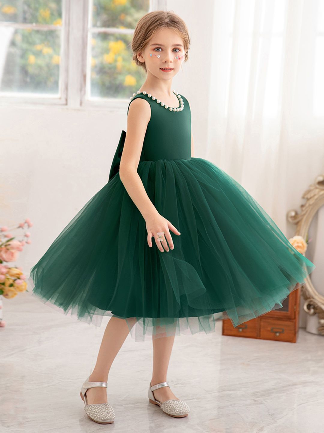 

INCLUD Fit & Flare Dress, Green