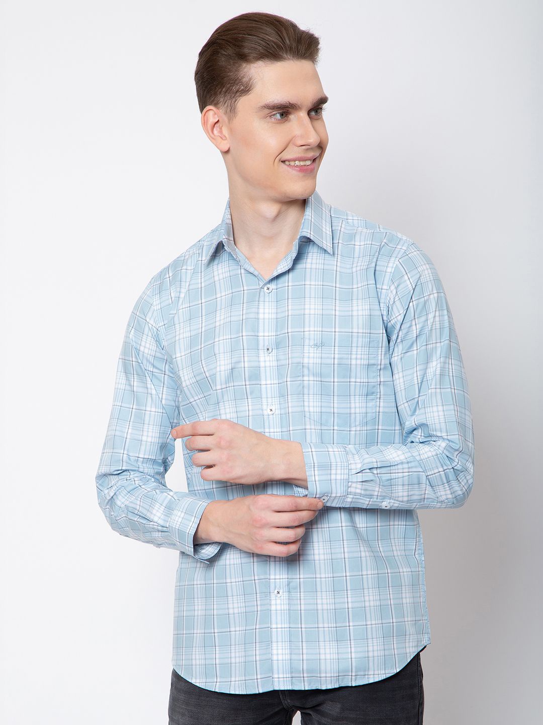 

Sparky Men Tartan Checks Opaque Checked Casual Shirt, Blue