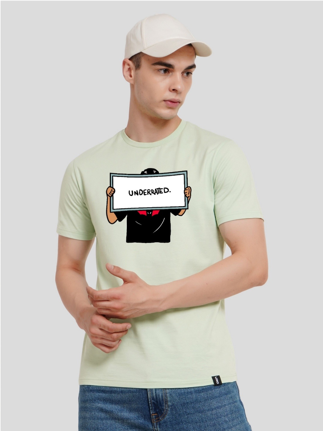 

Underrated Club Men Printed Bio Finish Applique T-shirt, Green