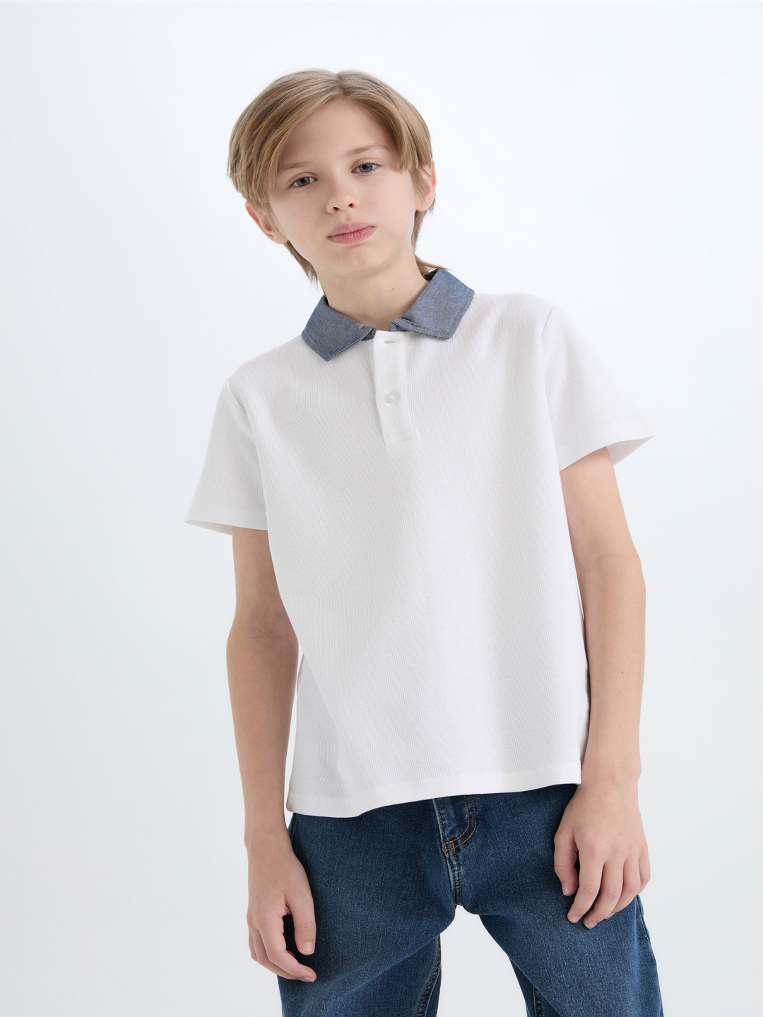 

DeFacto Boys Polo Collar T-shirt, Na