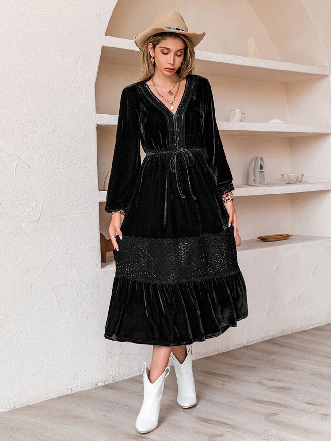 

JC Mode A-Line Midi Dress, Black