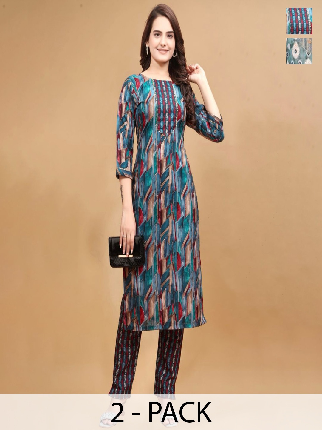 

Moda Rapido Women Floral Printed Regular Kurta with Trousers, Blue
