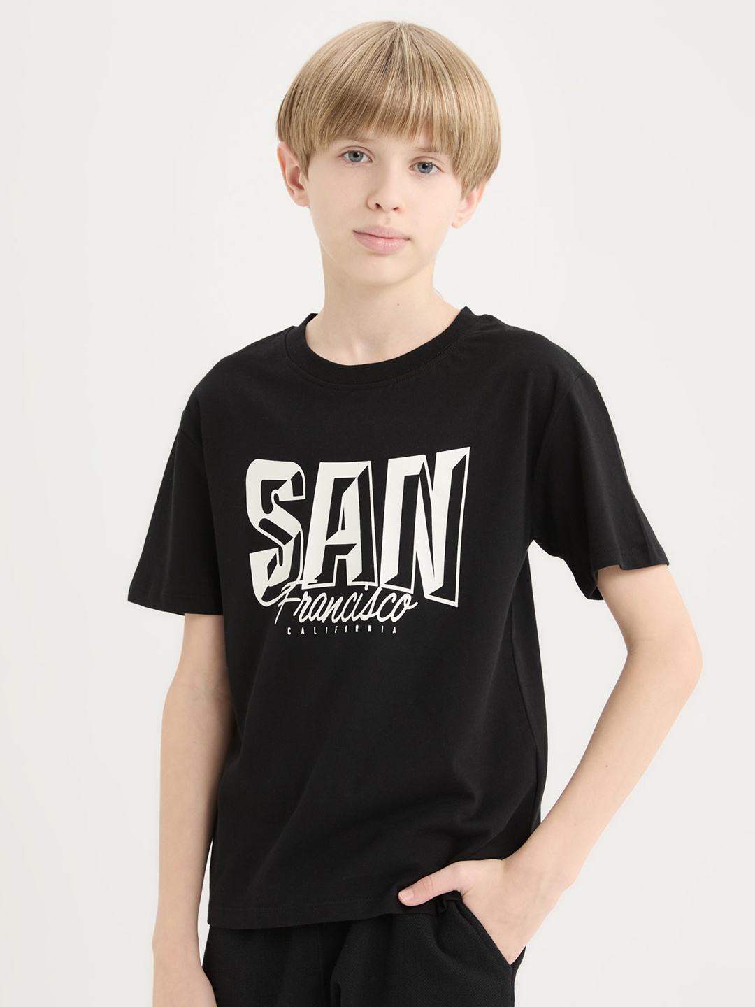 

DeFacto Boys Typography Printed Pockets T-shirt, Na