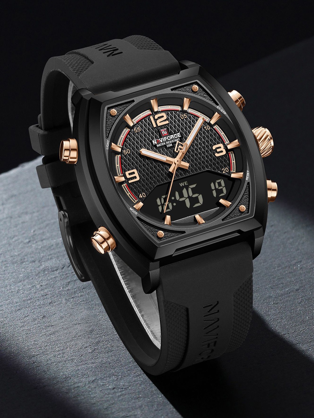 

Naviforce Men Dial & Straps Analogue and Digital Watch NF9242_B RG B, Black