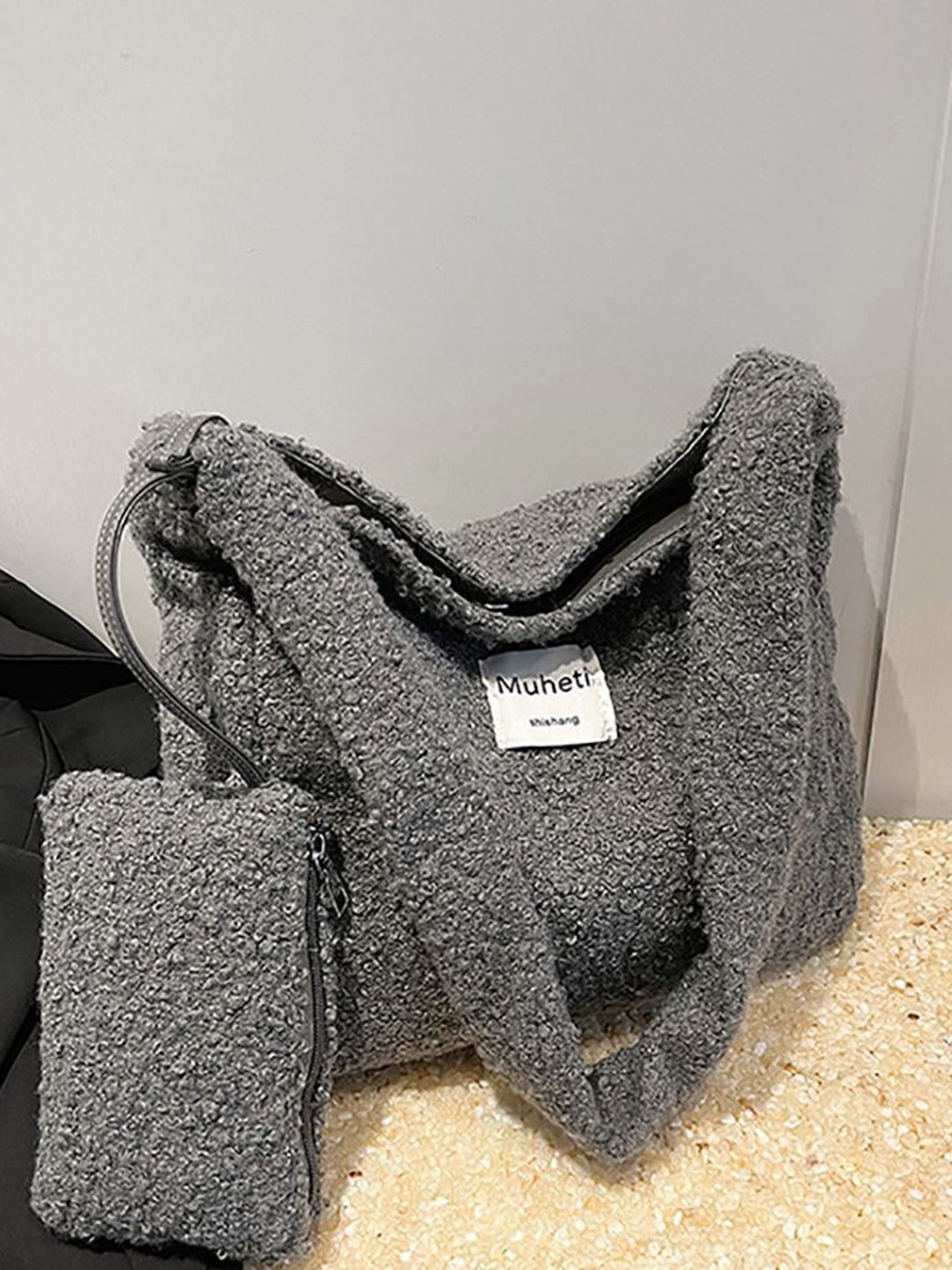 

StyleCast x Revolte Bucket Shoulder Bag, Grey