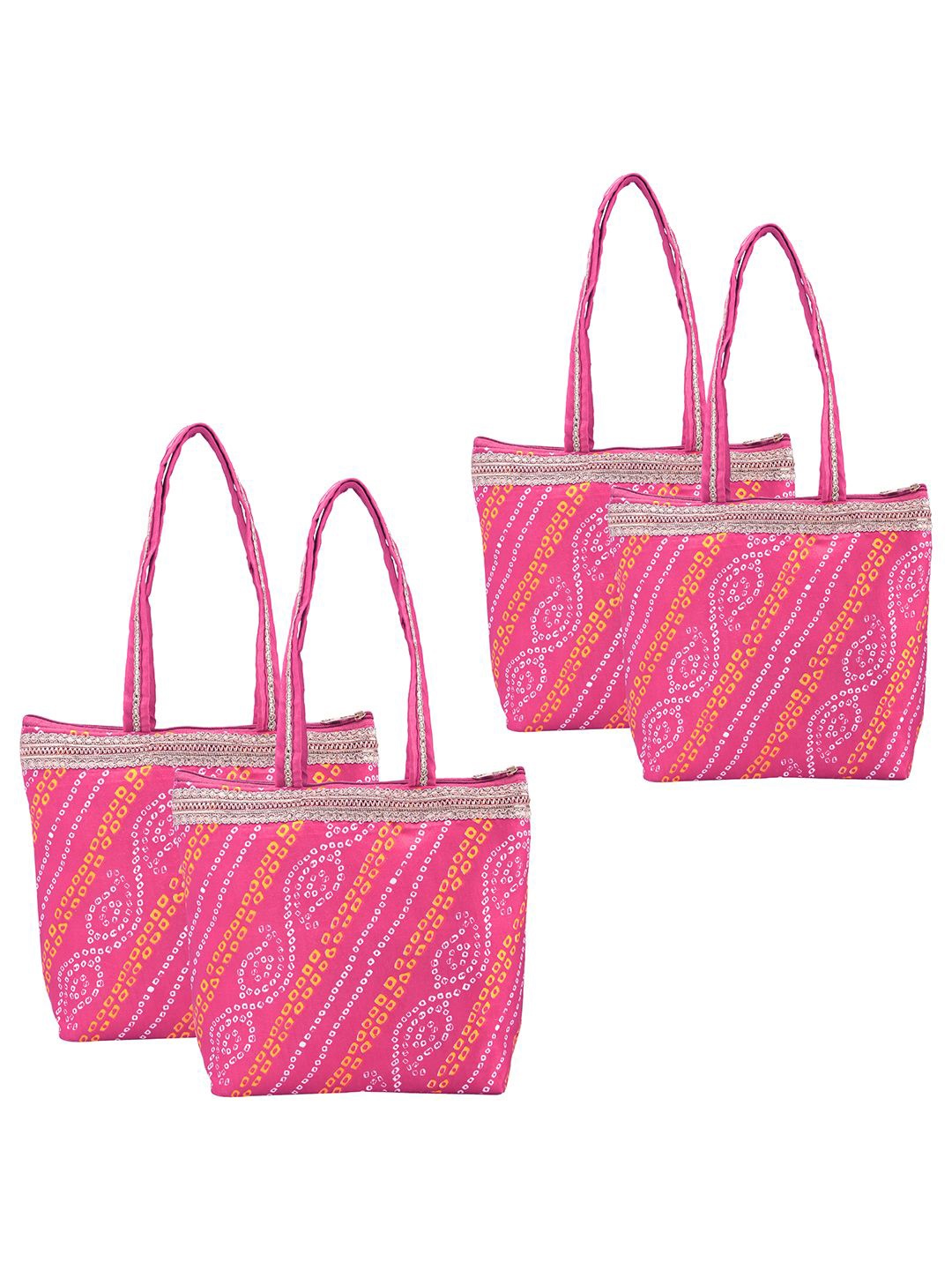 

Kuber Industries Floral 4 Pcs Hand Bag for Women & Girls Shopper Shoulder Bag, Pink