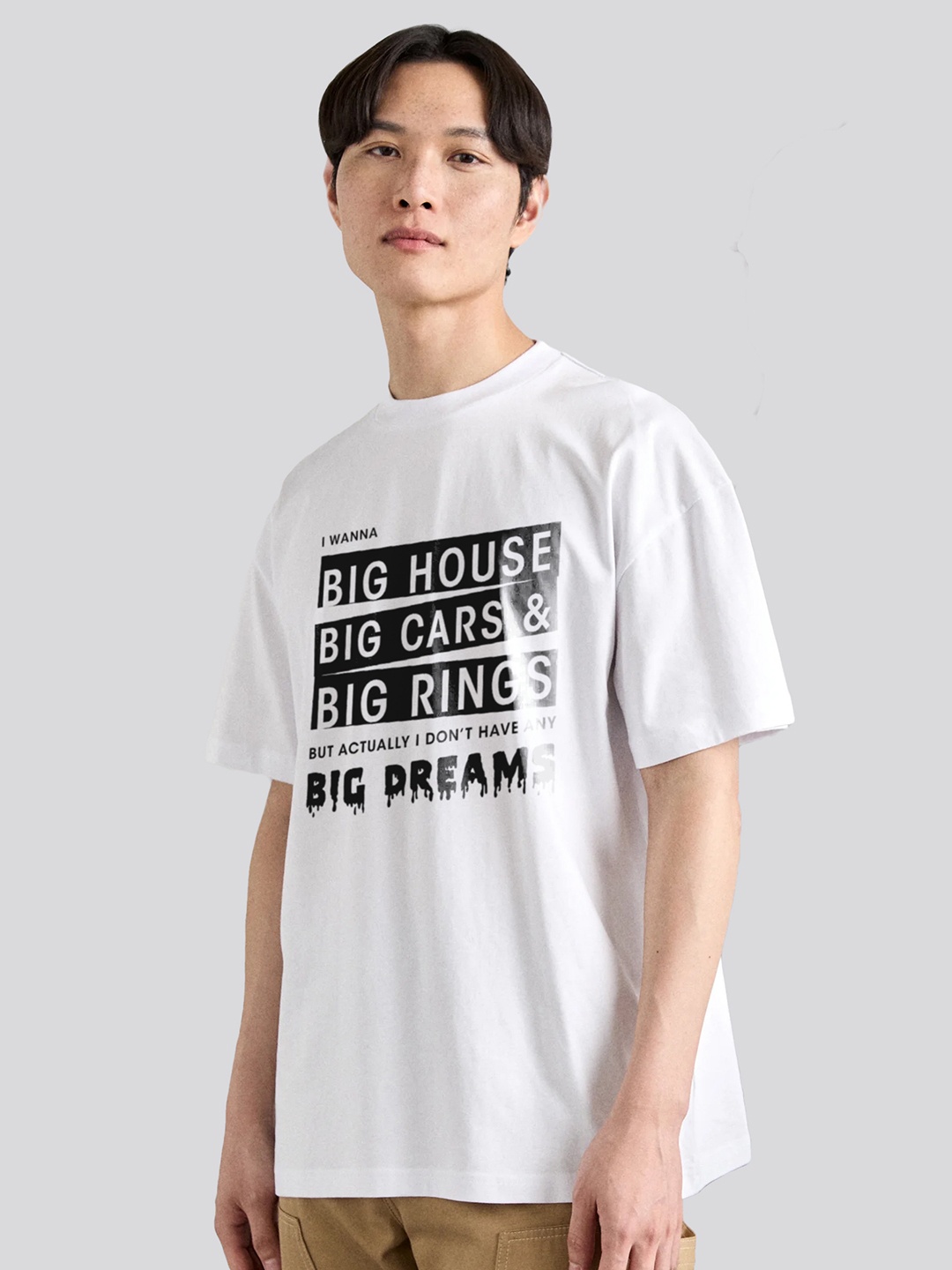 

The Korhean Store Men Printed T-shirt, White