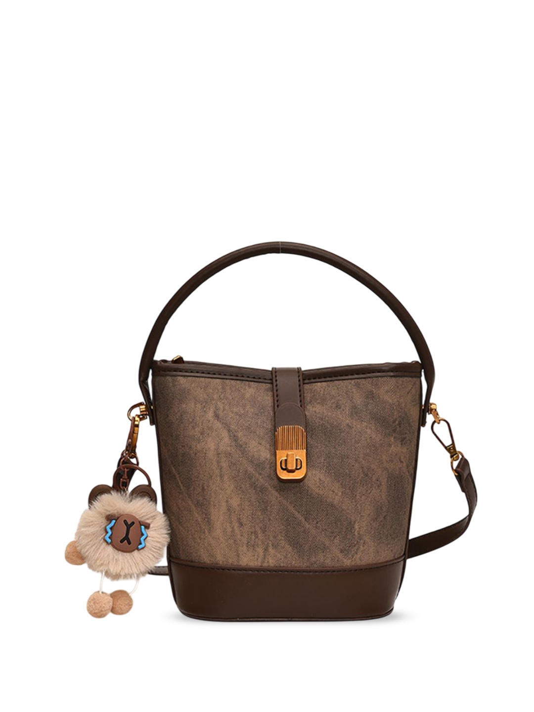 

StyleCast x Revolte PU Structured Shoulder Bag, Coffee brown