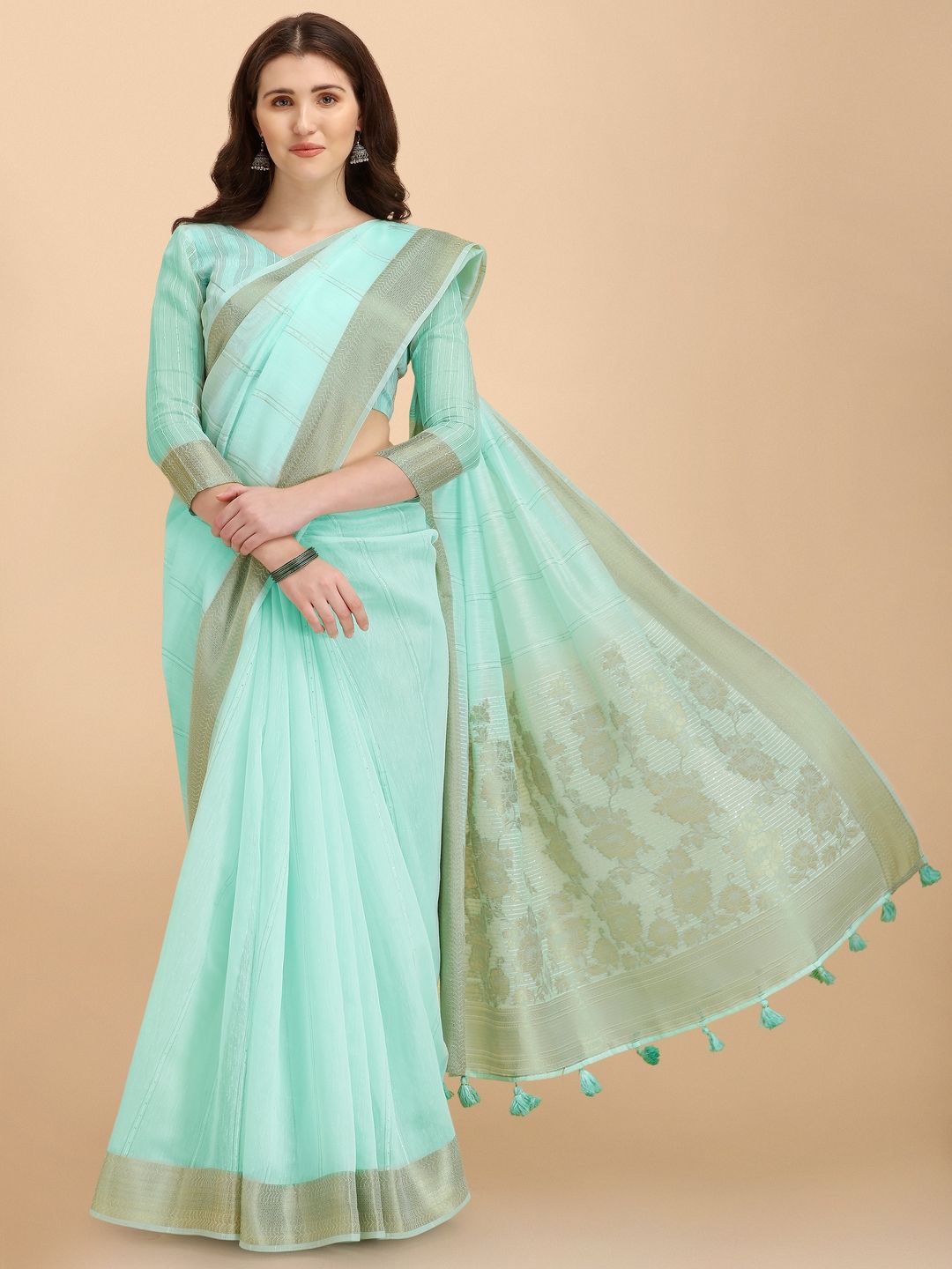 

Suha Woven Design Zari Saree, Blue