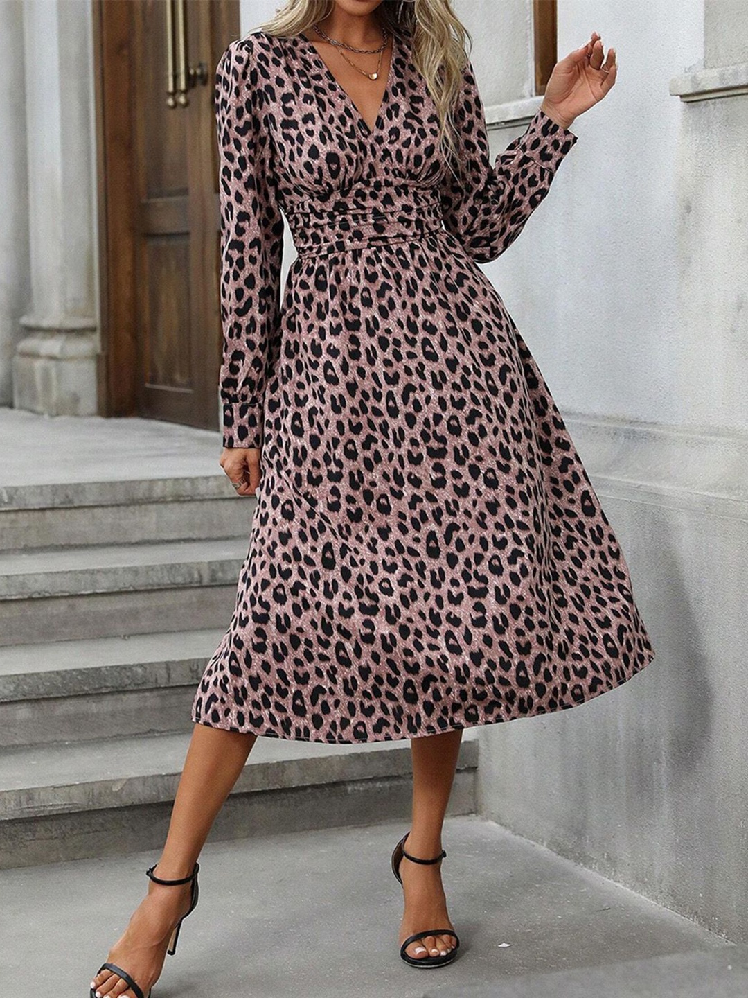 

JC Mode Floral Print Midi Dress, Pink