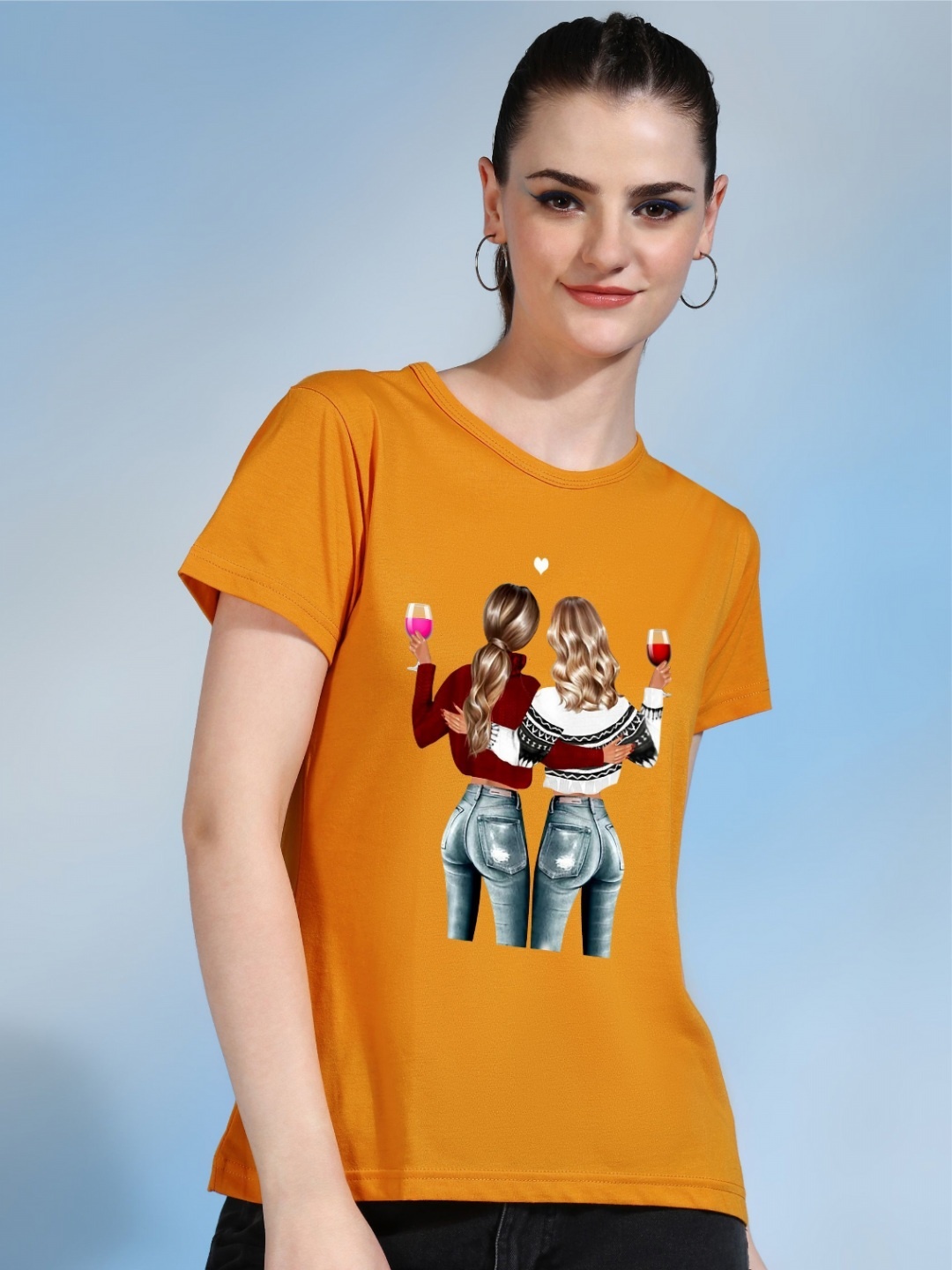 

Moda Rapido Women Printed Bio Finish T-shirt, Mustard
