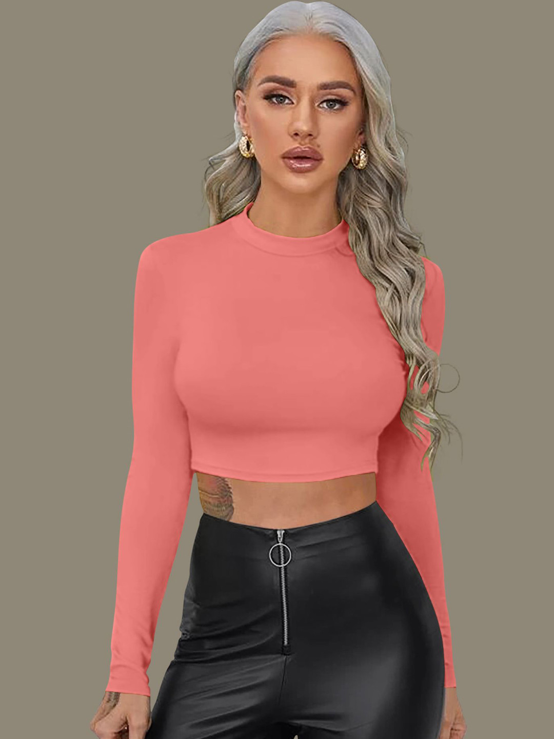 

Dream Beauty Fashion Women Fitted Crop Top, Peach
