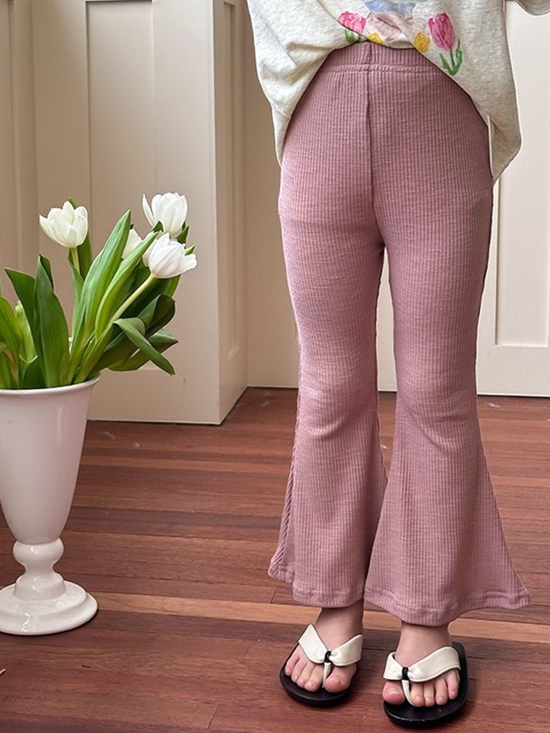 

LULU & SKY Girls High-Rise Trousers, Pink