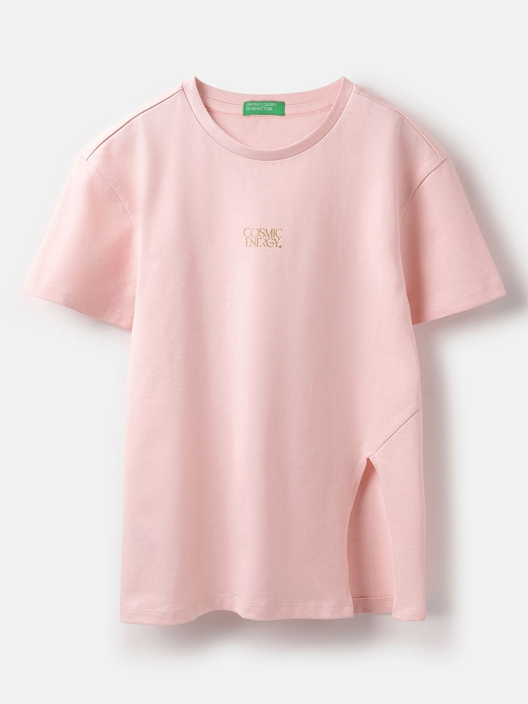 

United Colors of Benetton Girls Pure Cotton T-shirt, Pink