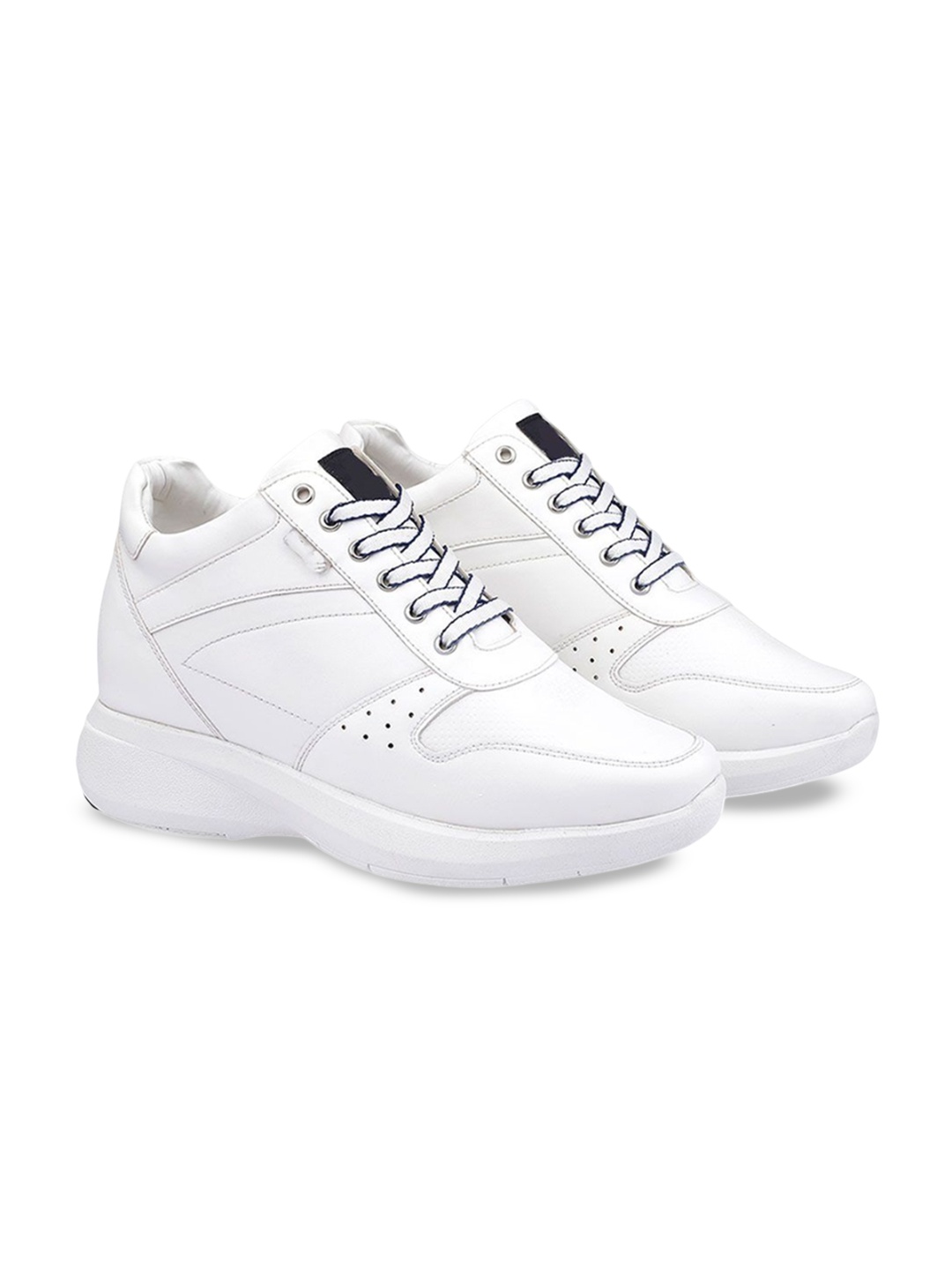 

riffway Men Textured PU Slip-On Sneakers, White