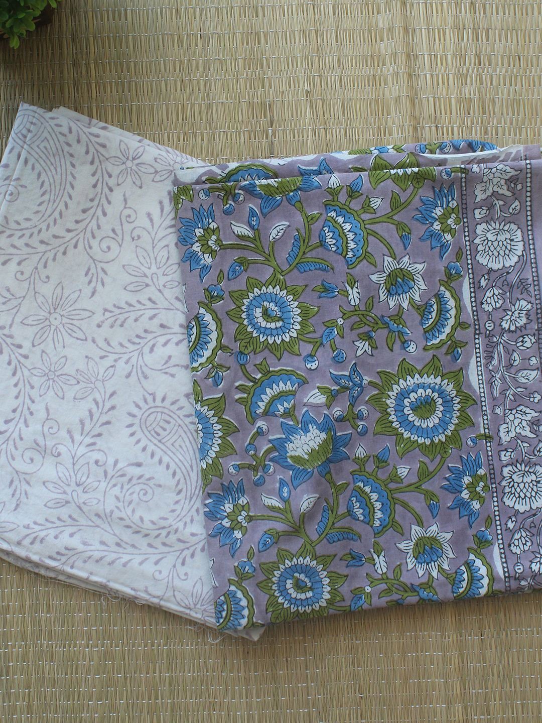 

Weaves of Tradition Printed Pure Cotton Unstitched Dress Material, Grey