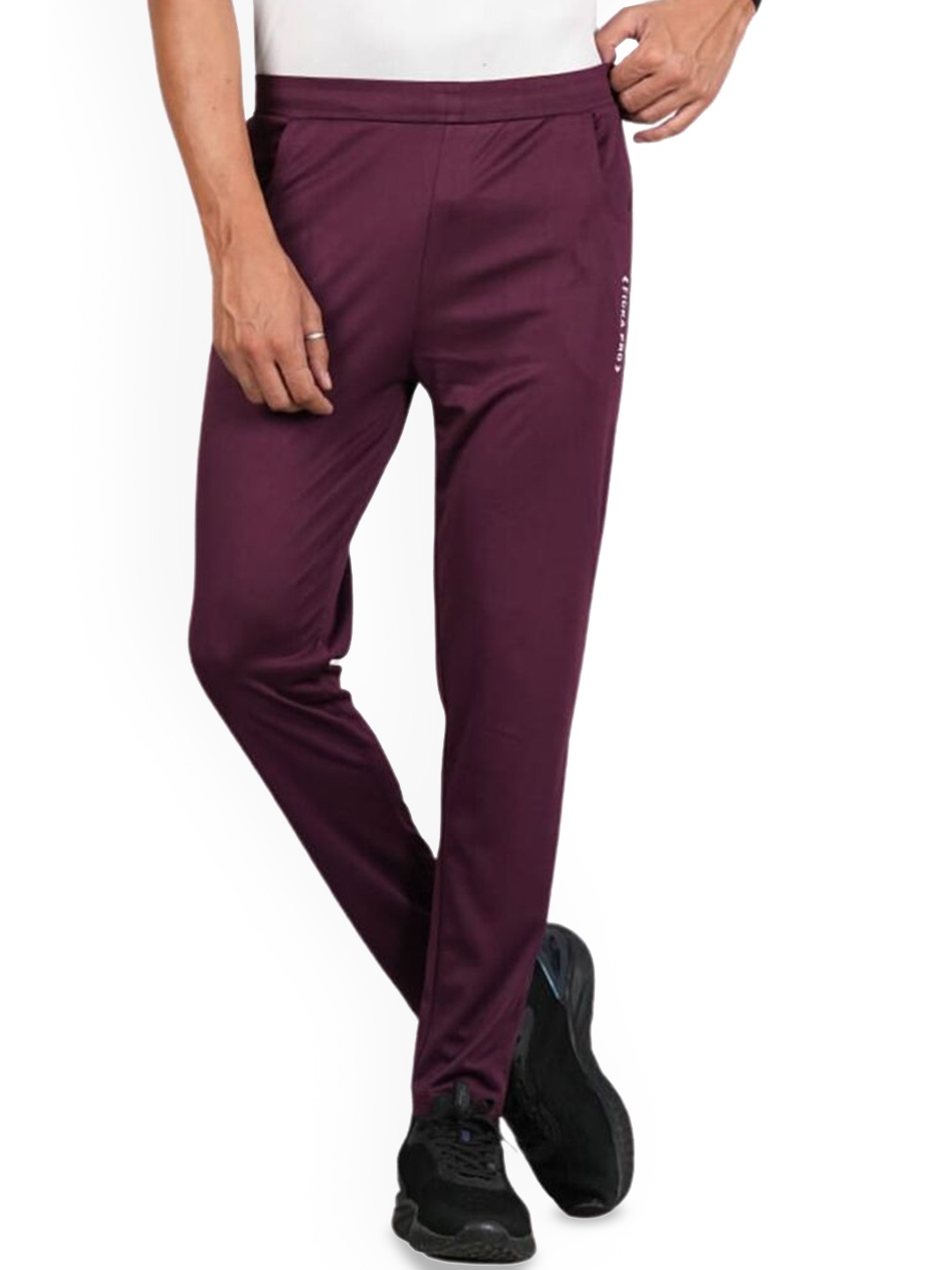 

FICKA Men Mid Rise Track Pants, Maroon