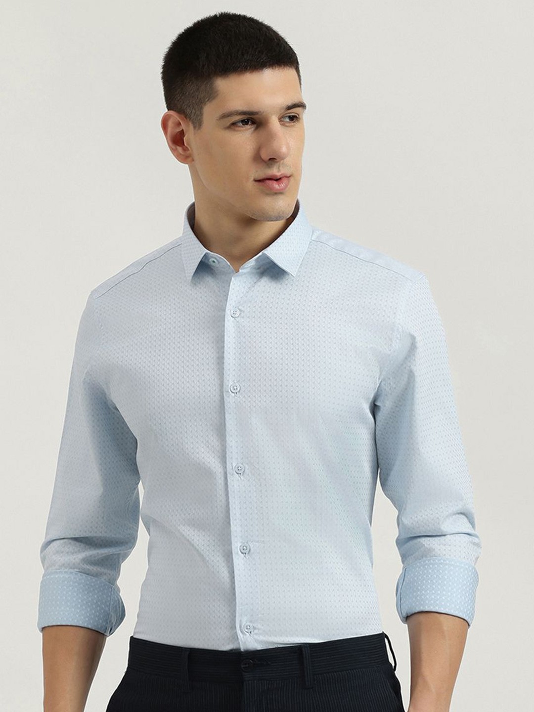 

United Colors of Benetton Men Opaque Printed Casual Shirt, Blue
