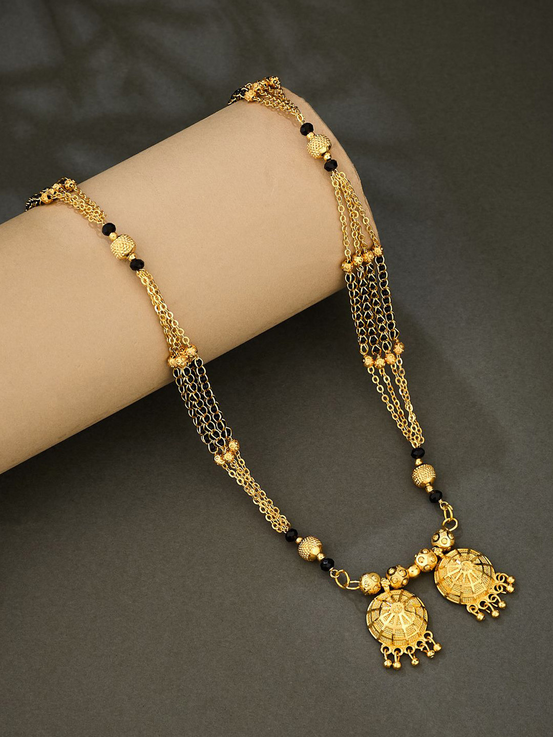 

ATIBELLE Gold-Plated Artificial Beads Mangalsutra