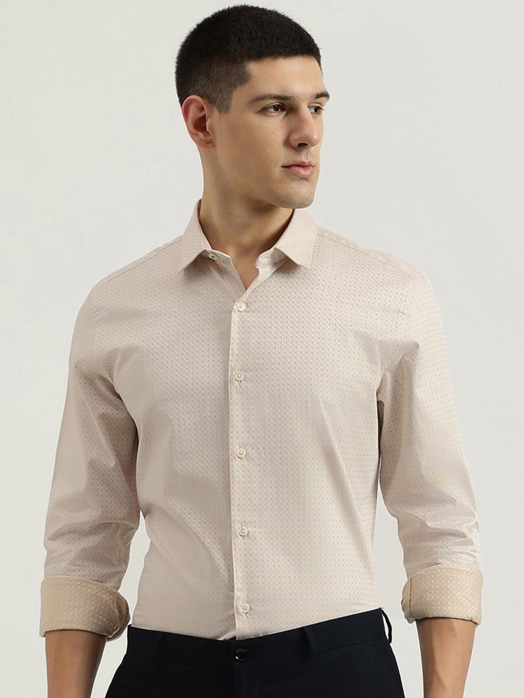

United Colors of Benetton Men Opaque Printed Casual Shirt, Beige