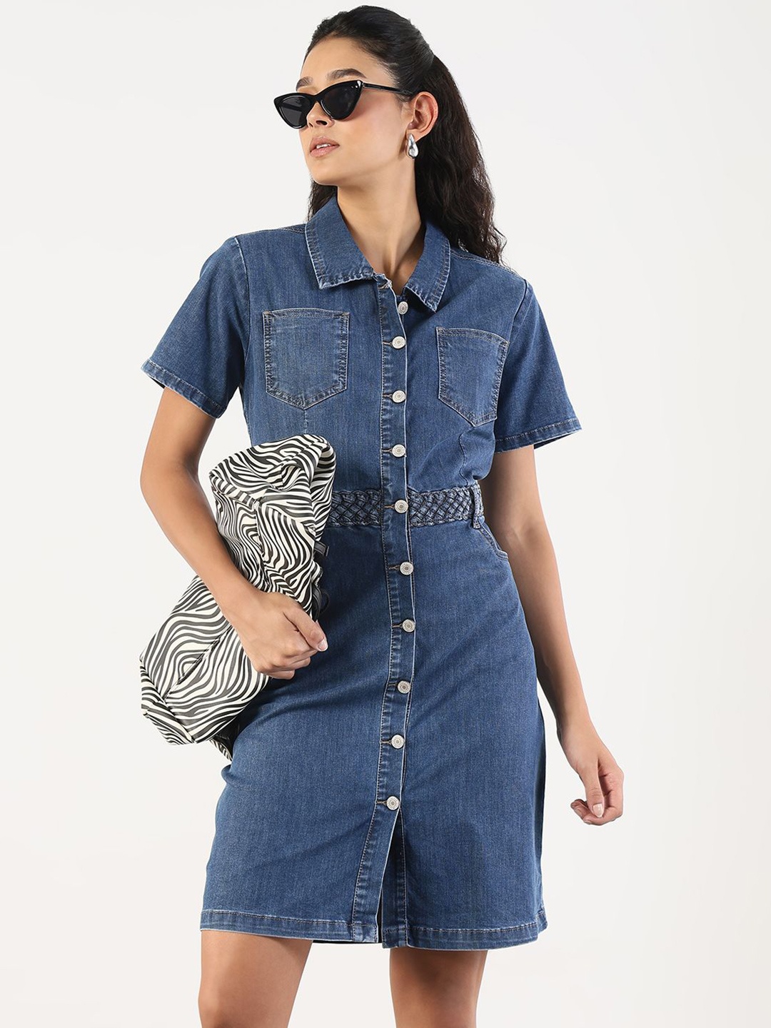 

SHOWOFF Denim A-Line Dress, Blue