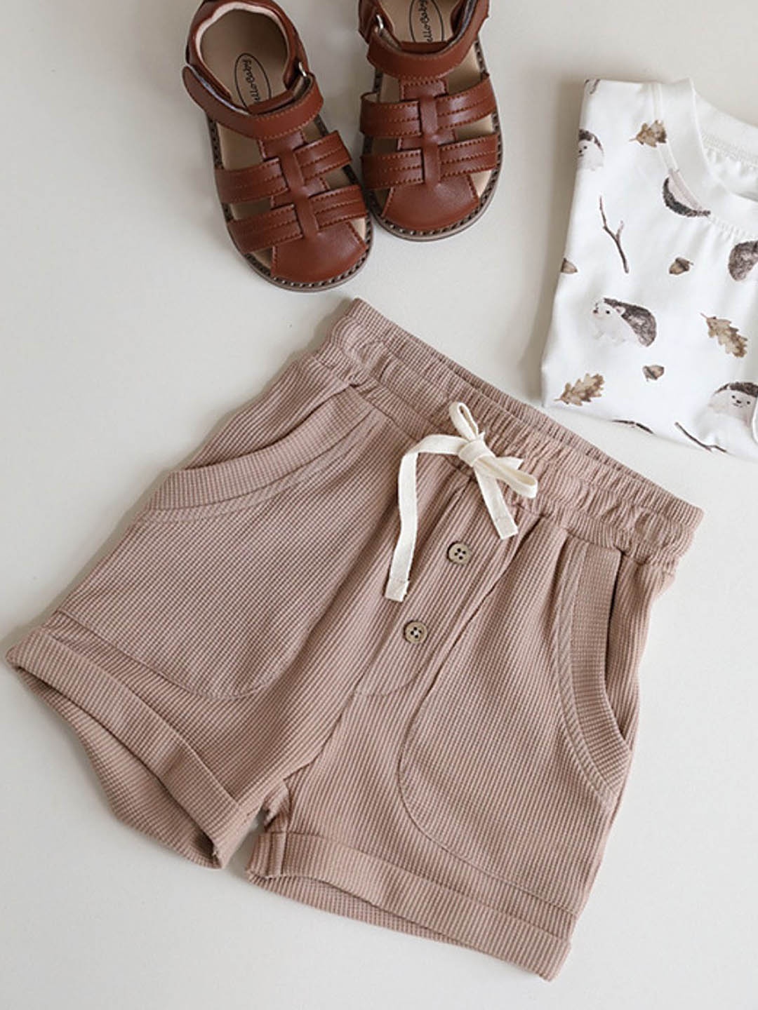 

LULU & SKY Girls Low-Rise Denim Shorts, Khaki