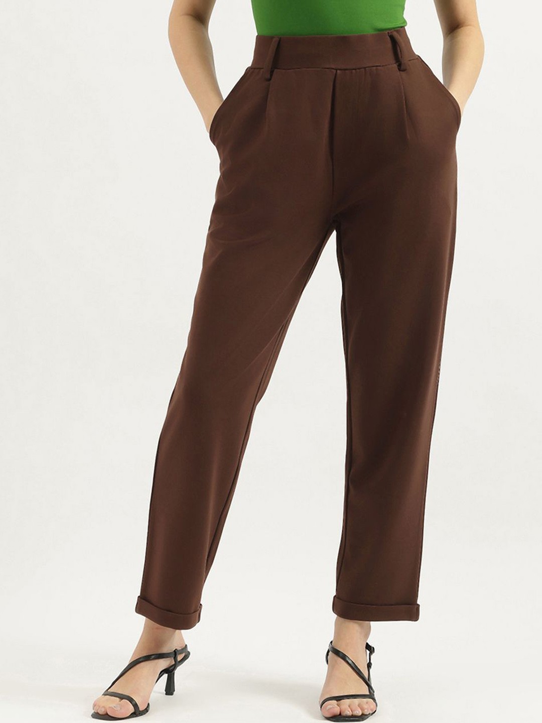 

United Colors of Benetton Women Pleated Trousers, Brown