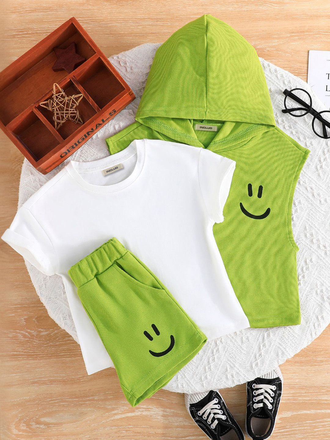 

INCLUD Boys T-shirt with Shorts, Green