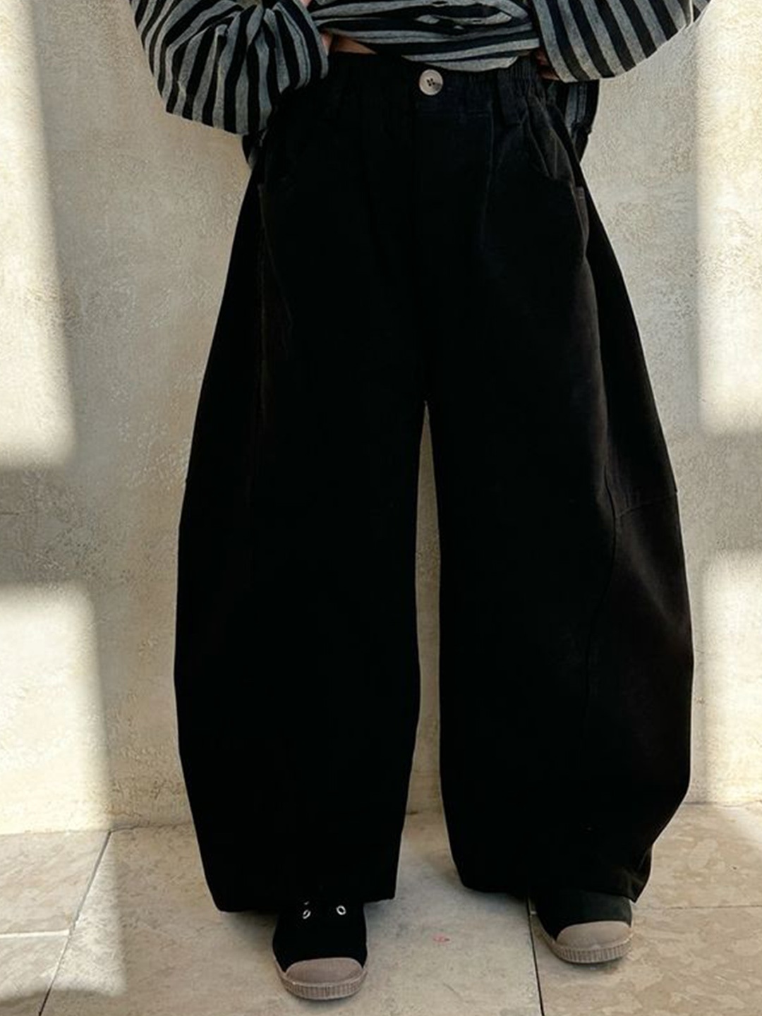 

LULU & SKY Girls High-Rise Chinos Trousers, Black