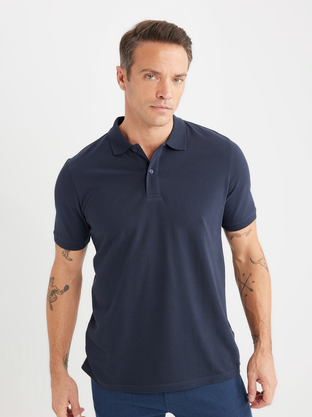

DeFacto Men Polo Collar Pockets T-shirt, Na