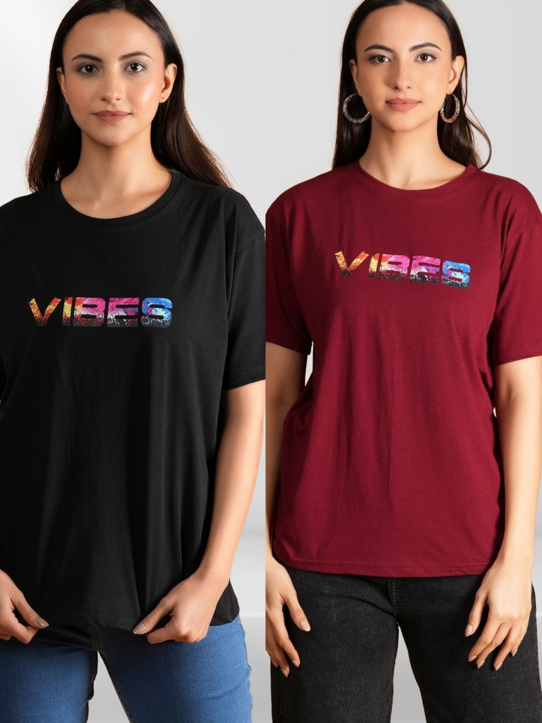 

BAESD Women Typography 2 Printed Applique T-shirt, Multi