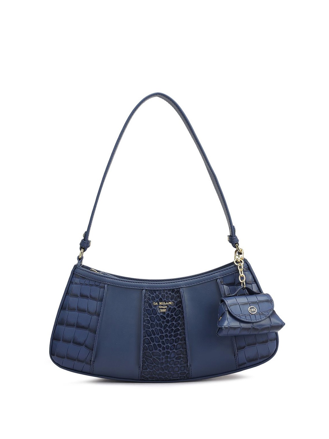 

Da Milano Textured Leather Shoulder Bag, Blue