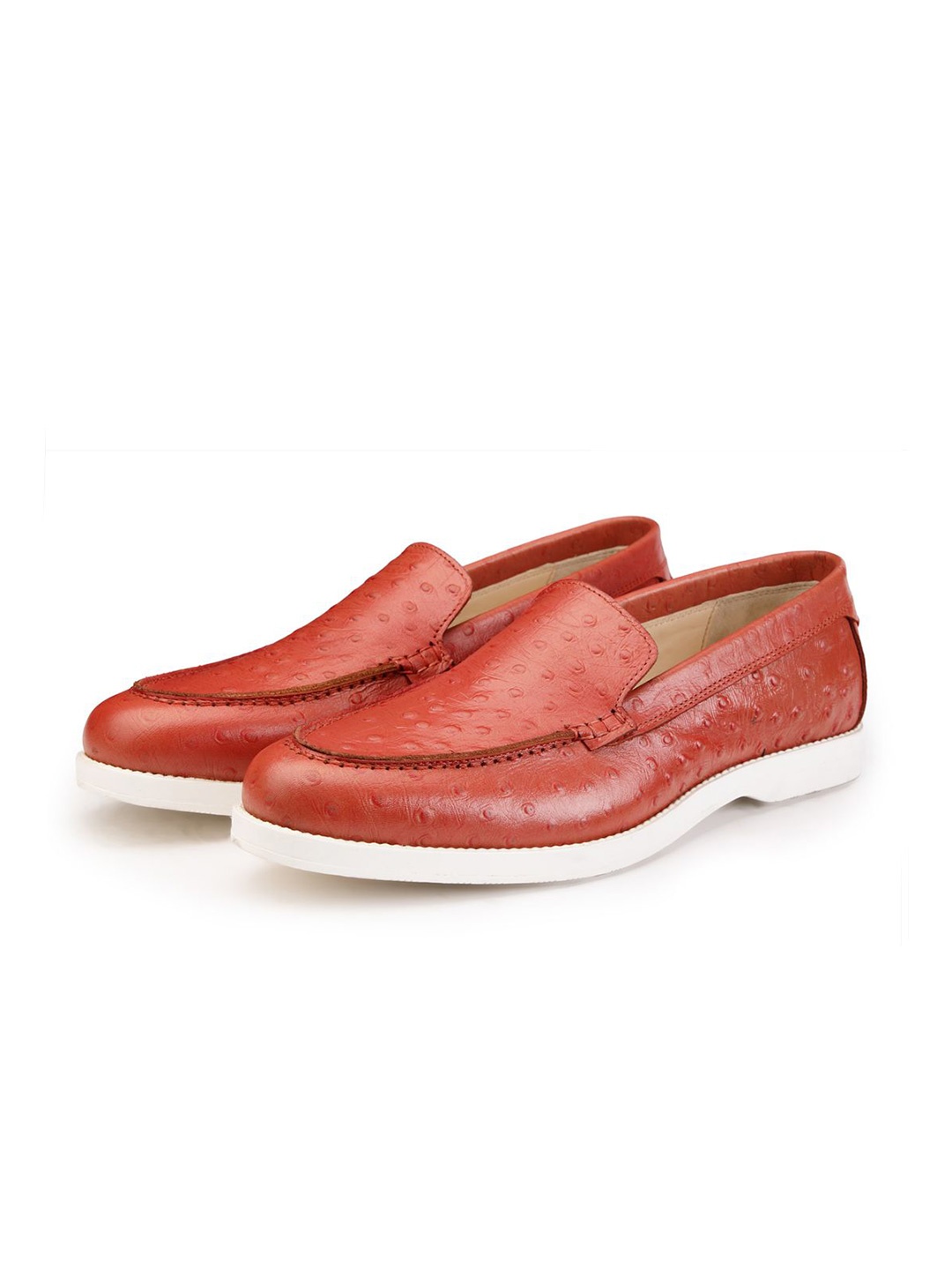 

SHUTIQ Men Printed Leather Slip-On Sneakers, Orange