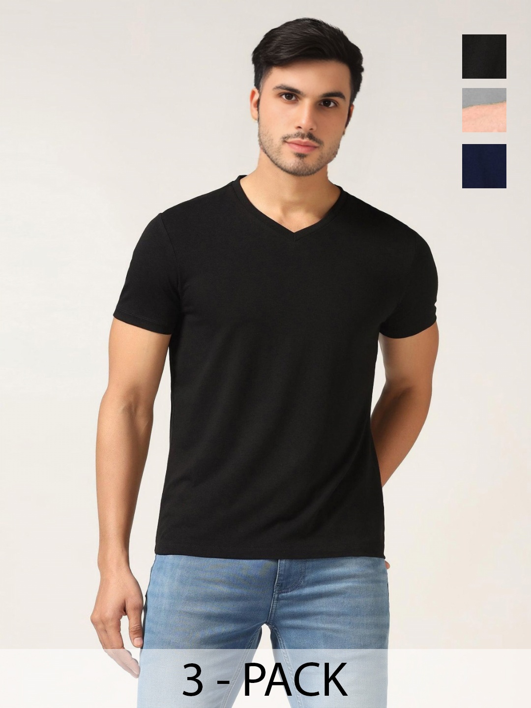 

Enciger Men 3 V-Neck T-shirt, Grey