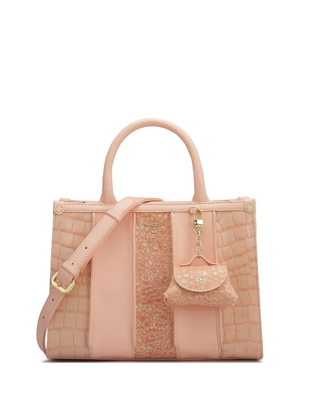 

Da Milano Textured Leather Structured Satchel, Orange