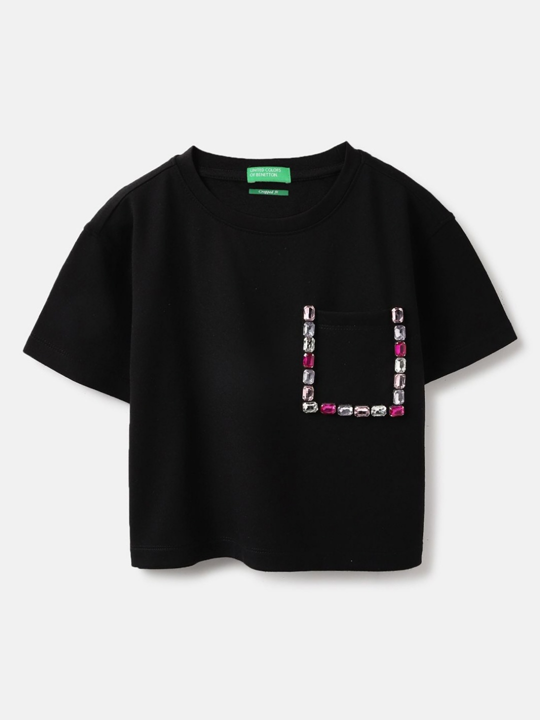 

United Colors of Benetton Girls Pockets T-shirt, Black
