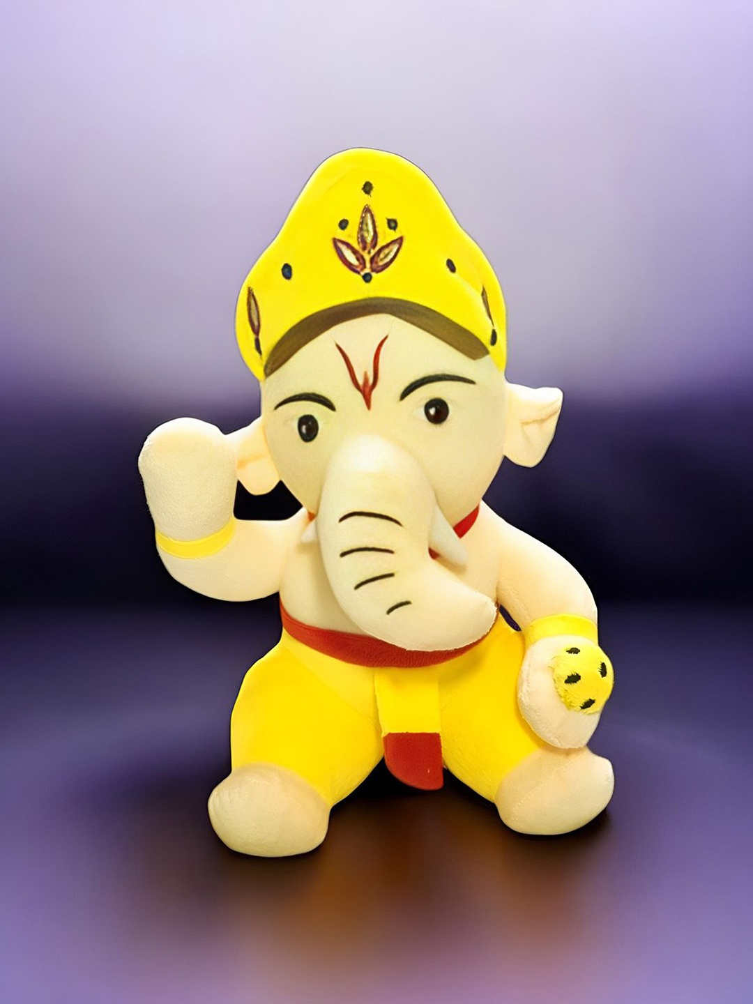 

TBQ-The Baby Qoull Polyfill Filled Non-Allergic Ganesh ji Soft Toy, Yellow