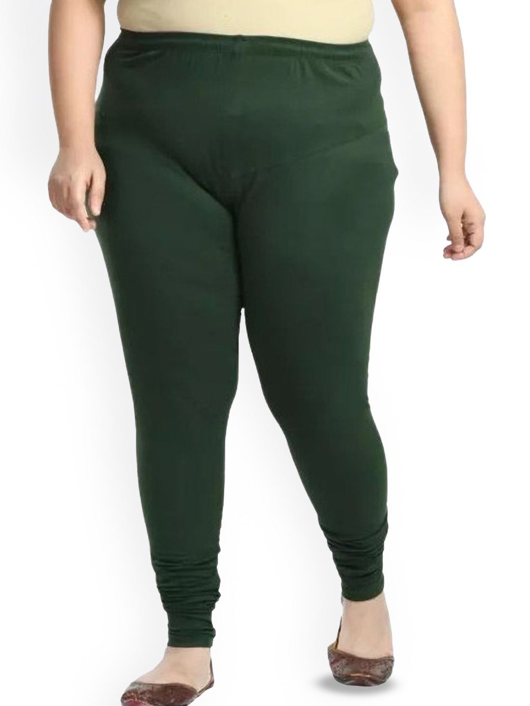 

URBAN KANYA Mid-Rise Churidar-Length Leggings, Green