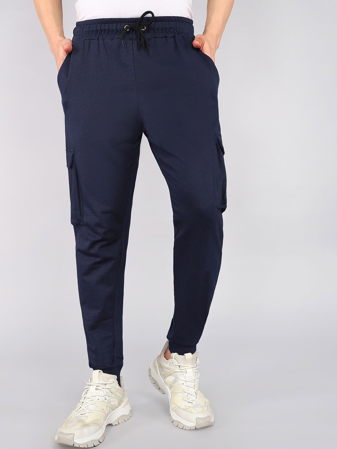 

Moda Rapido Men Mid Rise Cargo Track Pant, Navy blue