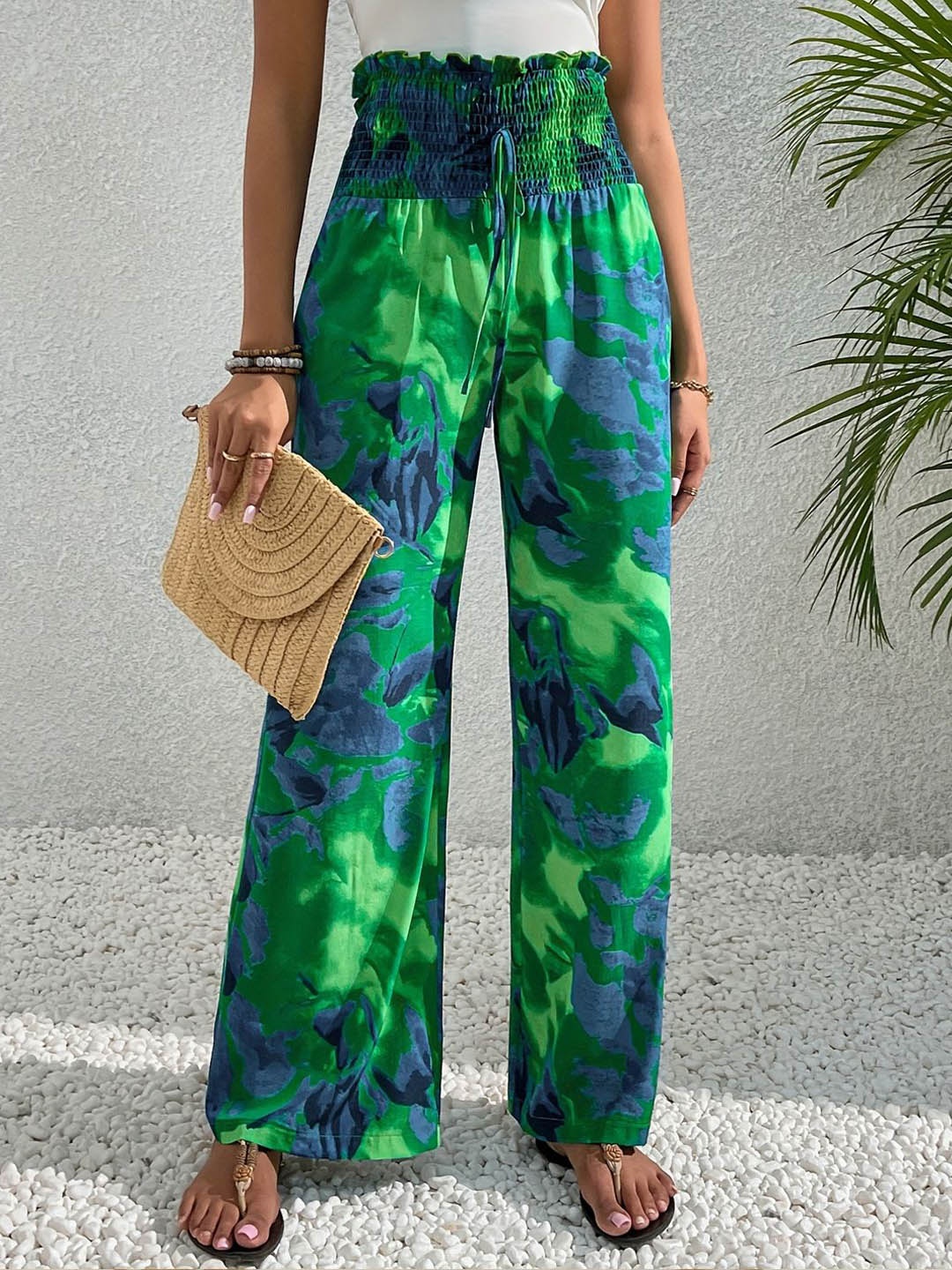 

HERE&NOW Women Slim Fit High-Rise Joggers Trousers, Green