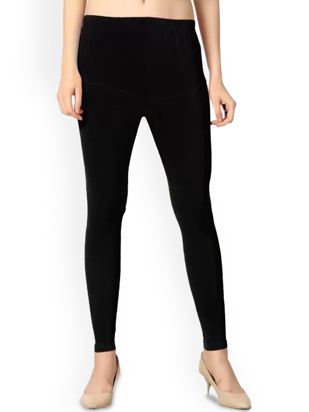 

URBAN KANYA Mid-Rise Churidar-Length Leggings, Black
