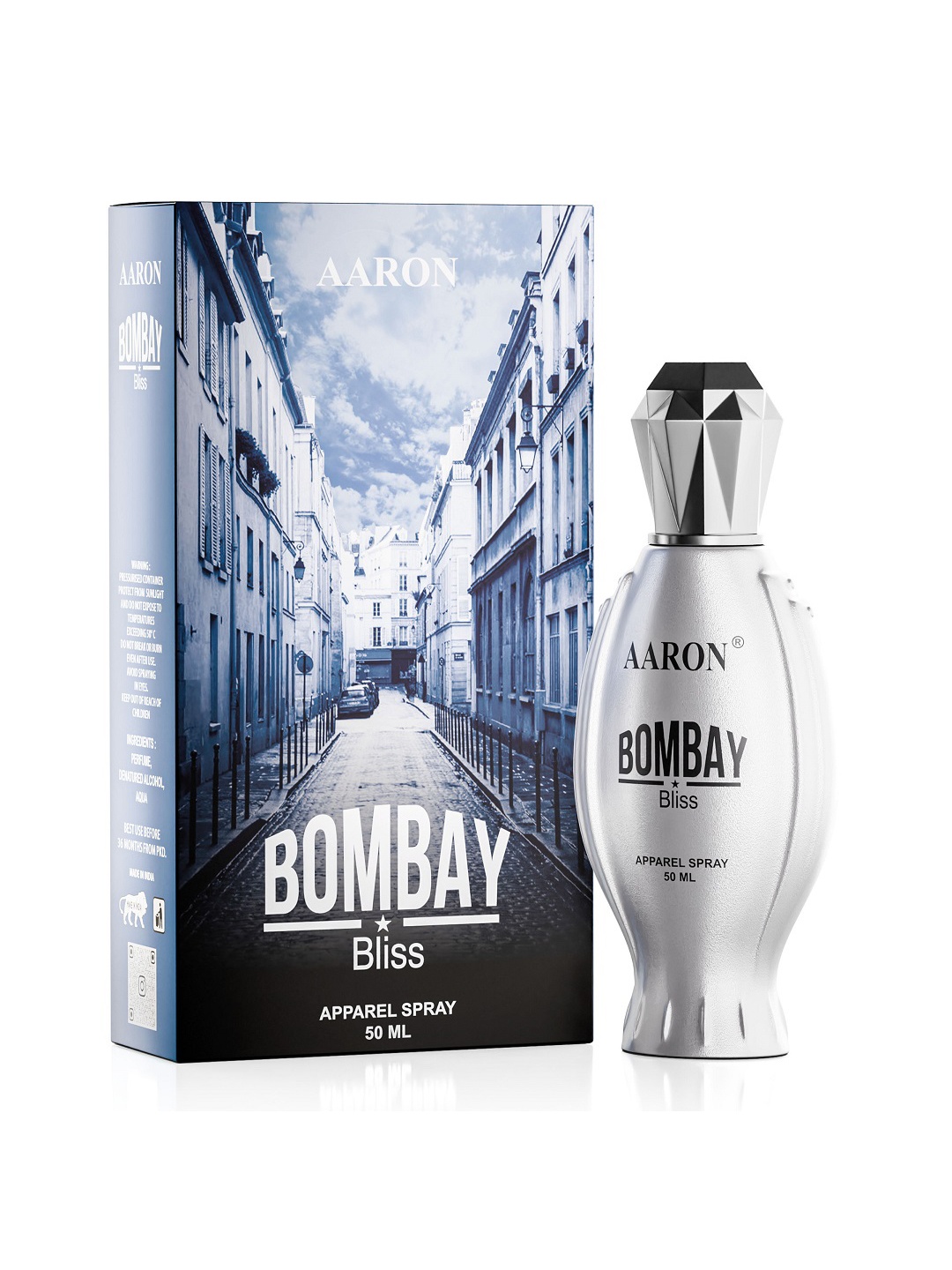 

AARON Bombay Bliss Long Lasting Apparel Perfume Spray - 50 ml, Silver