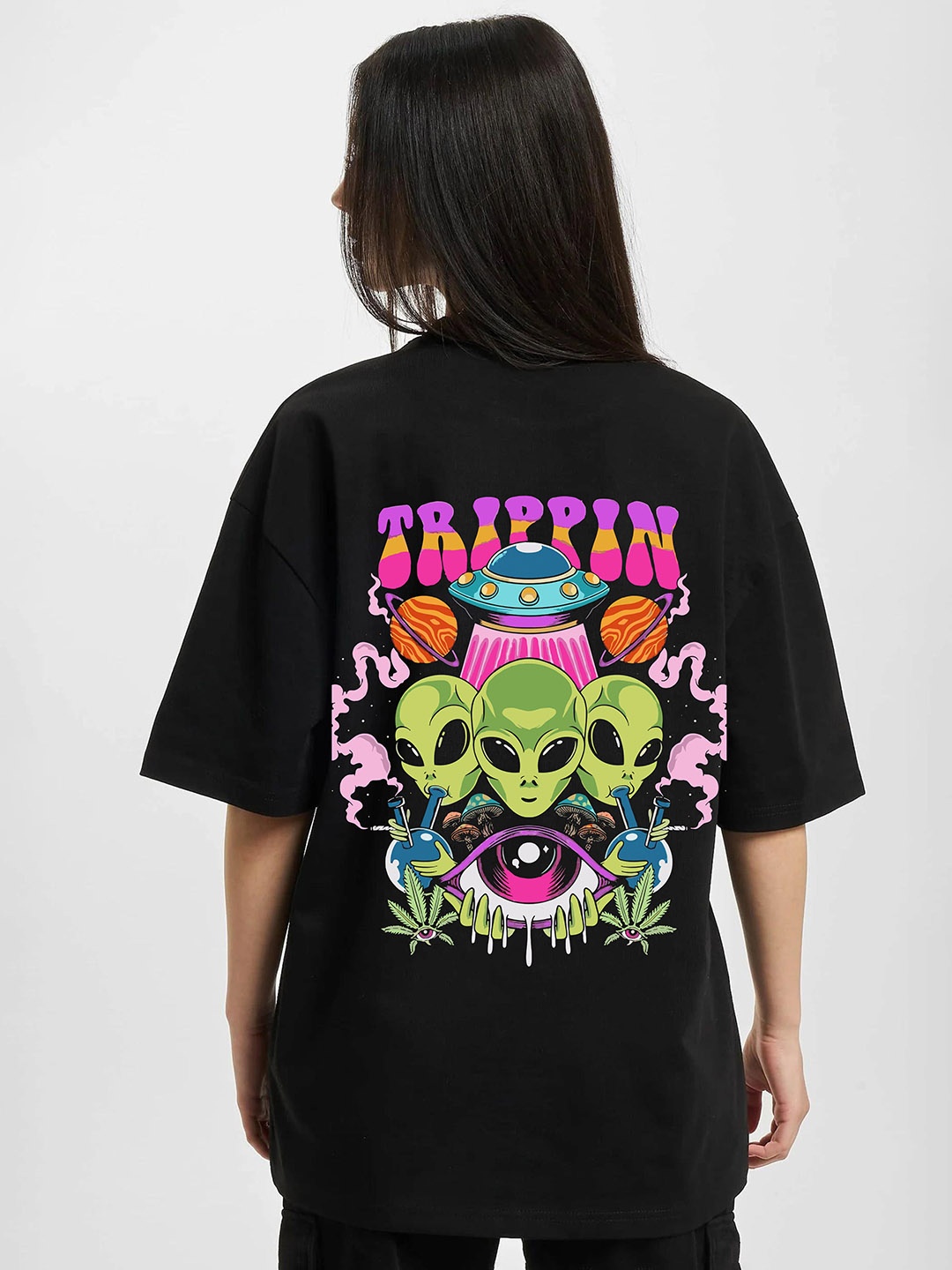

RAYACLOSET Women Printed T-shirt, Black