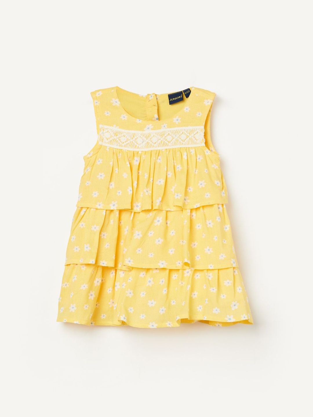 

Juniors by Lifestyle Print Empire Dress, Yellow