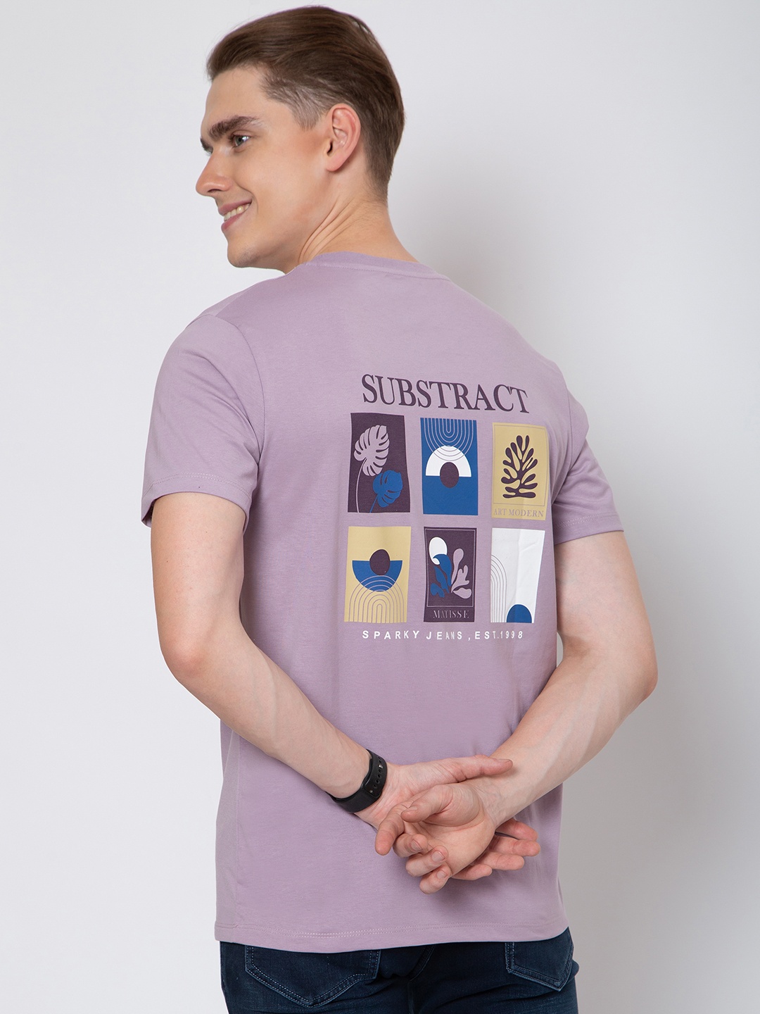 

Sparky Men Typography Applique Slim Fit T-shirt, Purple